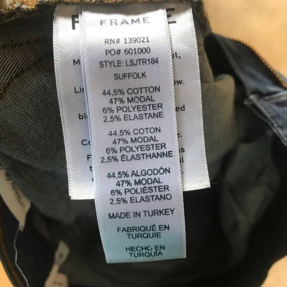 Frame Le Skinny de Jean Step Hem Cotton Modal Jeans Women's Size 26 - Picture 9 of 10